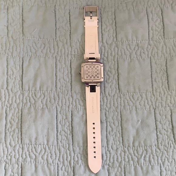 Louis Vuitton White Speedy Watch Working USED Authentic - Picture 2 of 15
